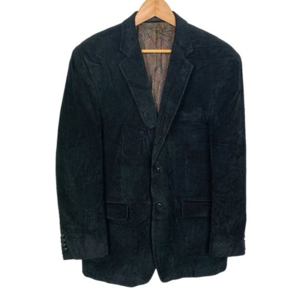 Lauren Ralph Lauren Black Corduroy Sport Coat Blazer Jacket